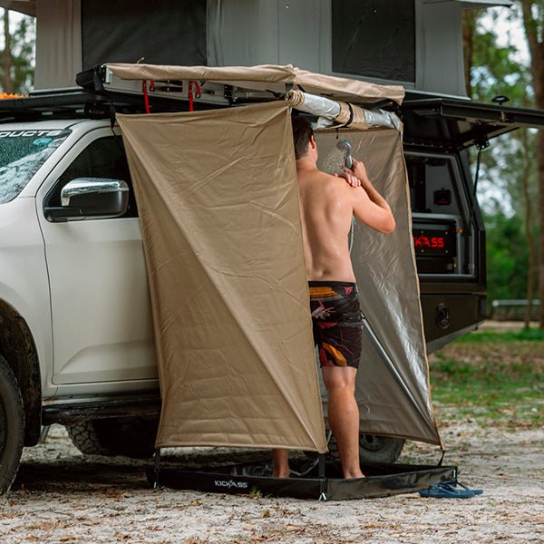 Kickass shower awning best sale