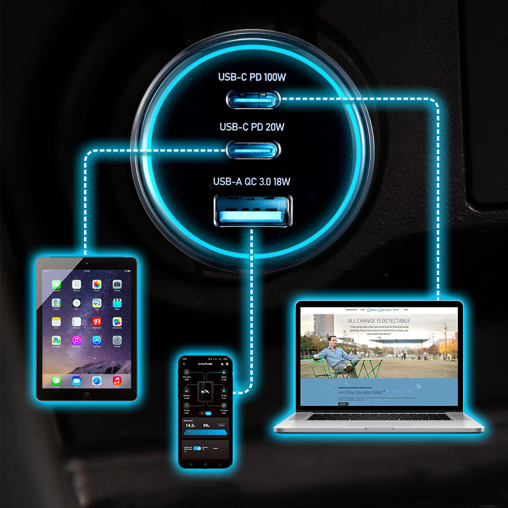 Charges Three Devices Simultaneously