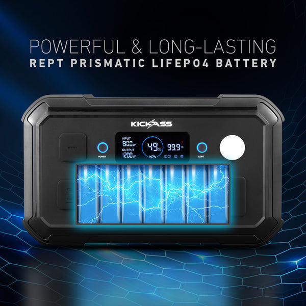 Powerful, Long-Lasting REPT Prismatic LiFePO4 battery – 1120Wh, Equivalent to 12.8V / 87.5Ah 