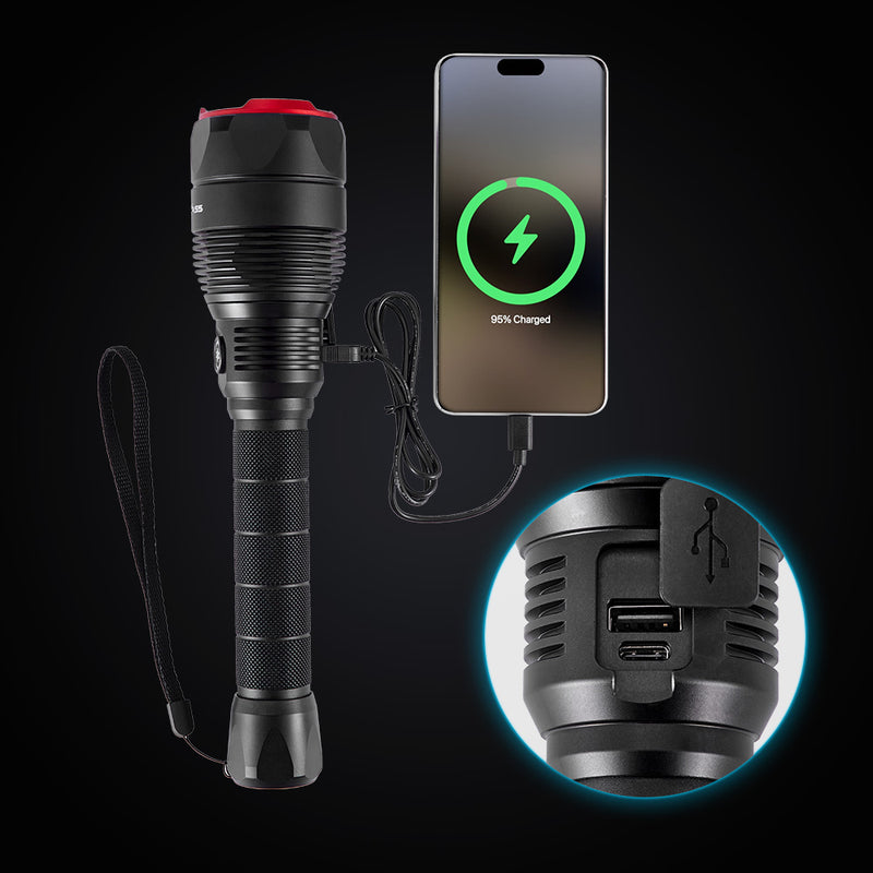 Integrated 10,000mAh power bank will charge your devices on the go