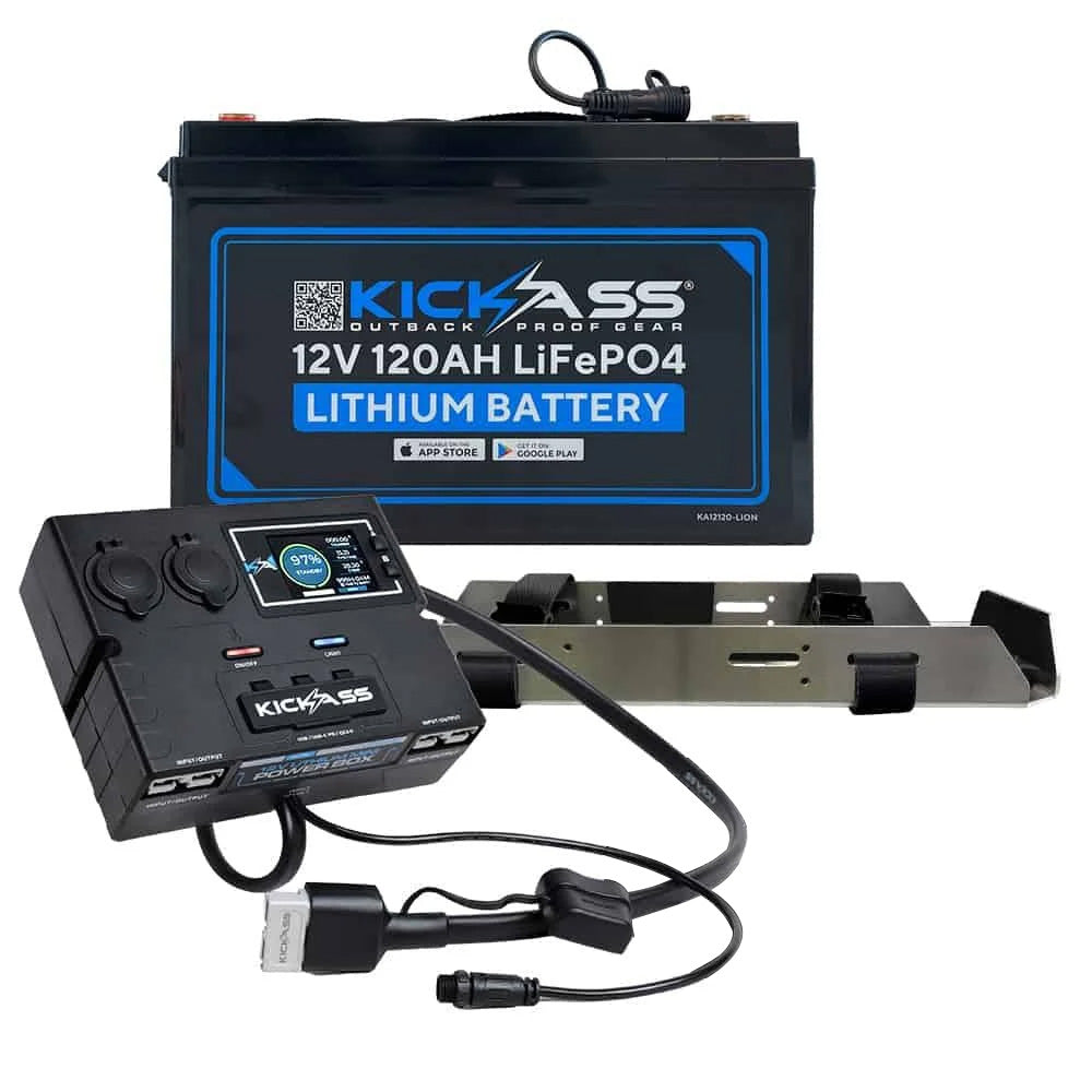 KickAss 12V 120Ah Lithium Battery - Essentials Bundle