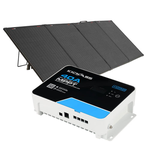 KickAss 12V 300W Super Thin Solar Panel + 40A MPPT Solar Charge Controller Bundle