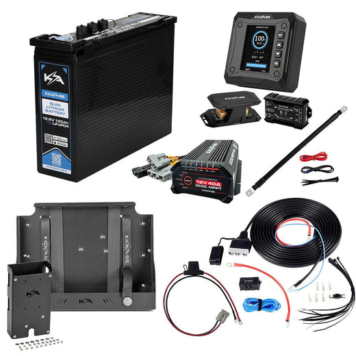 KickAss 120Ah Lithium Slimline Complete Dual Battery Kit with 25A DCDC Charger, Smart Shunt, Tray and Wiring