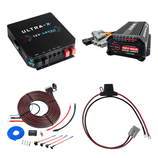 KickAss 12V 460Ah Lithium Essentials Dual Battery Kit with DCDC Charger, Wiring Kit & Fuse Holder