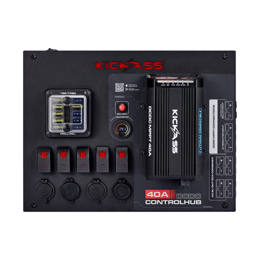 KickAss 12V Control Hub / Panel with Smart 40A DCDC Charger + Integrated Bluetooth