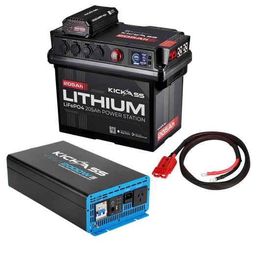 KickAss 205Ah Lithium Battery Box + 2000W Inverter Bundle