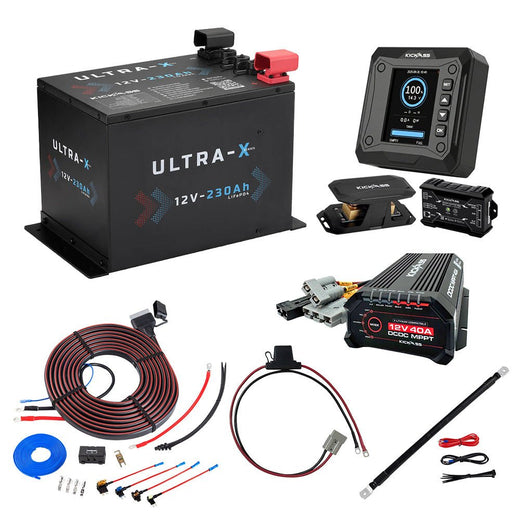 KickAss 230Ah Lithium Compact Complete Dual Battery Kit with 40A DCDC Charger, Smart Shunt and Wiring