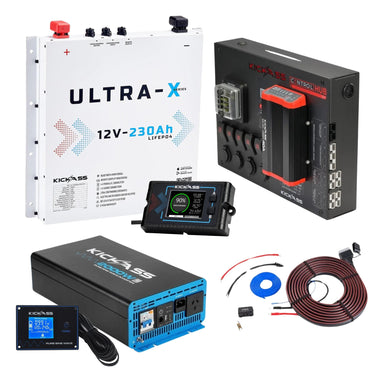 KickAss ProductsKickAss 230Ah Ultra - X Slimline Lithium Dual Battery Kit - Complete Touring System in Arctic WhiteKA230UXSLIMCOMPCKIT