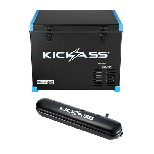 KickAss 45L Portable Camping Fridge/Freezer & Lithium Vacuum Sealer Combo 45L Fridge + Lithium Vacuum Sealer