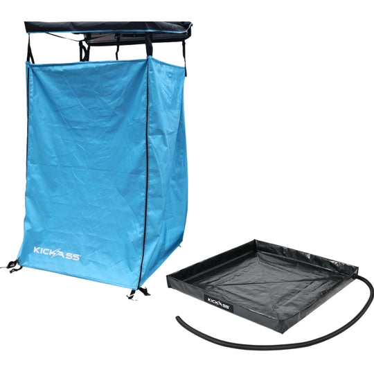KickAss ProductsKickAss Blue Shower Tent and Shower Awning Base BundleKABUNDLE - BLUETENT - AWNBASE
