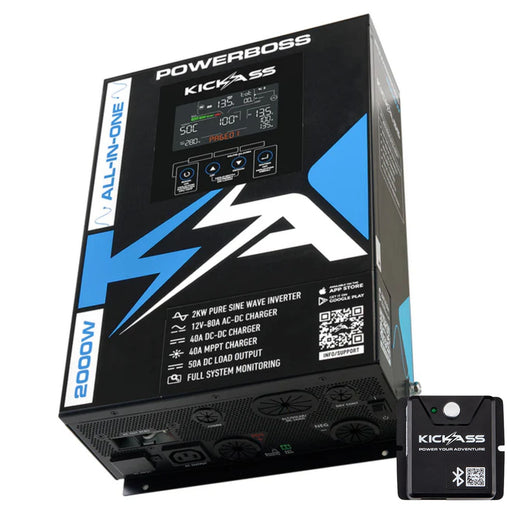 KickAss PowerBoss 2000W All-in-One Power System with Bluetooth and Plug & Play Kit