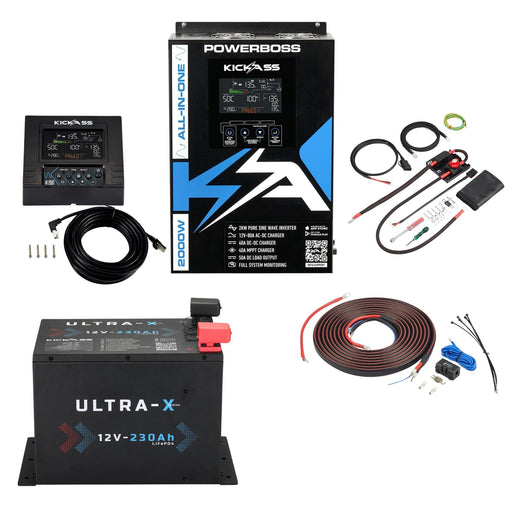 KickAss PowerBoss Canopy Base Bundle with 230Ah Lithium Battery & Remote Display