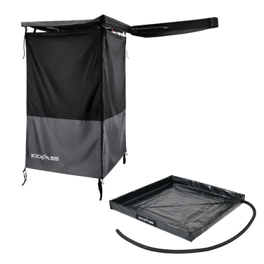 KickAss ProductsKickAss Premium Left Side Shower Awning + Base BundleKASHWLTAWNBSE01