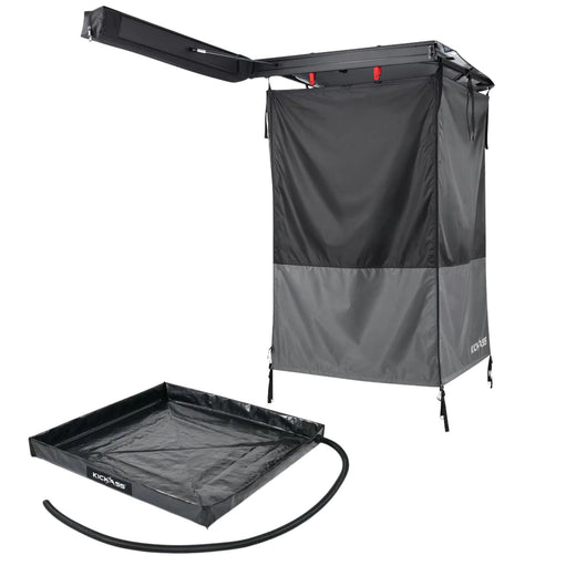 KickAss Premium Right Side Shower Awning + Base Bundle