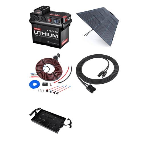 KickAss Smart 205Ah Lithium Battery Box Power Station Bundle with 240W Solar Panel, DCDC Wiring Kit & Tray