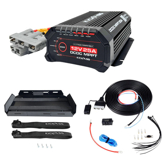 KickAss ProductsKickAss Smart 25A DCDC Charger with Wiring Kit and N70 TrayKAN7025ADCDCWIRSMART