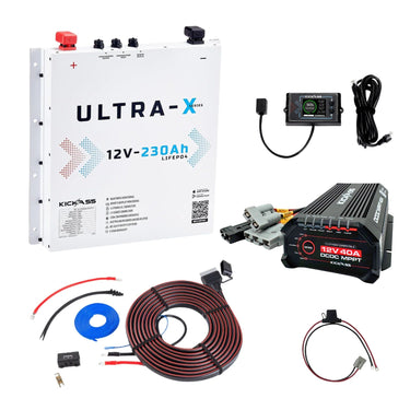 KickAss ProductsKickAss Ultra - X 230Ah Premium Base Slimline Lithium Dual Battery Kit in Arctic WhiteKAULTRAXAW - DBK2