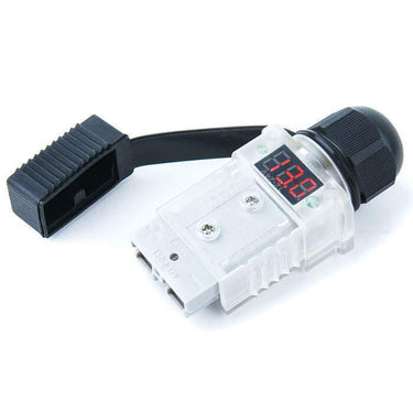 50A Anderson Plug Voltmeter - Clear Cover With Voltage Display - Black