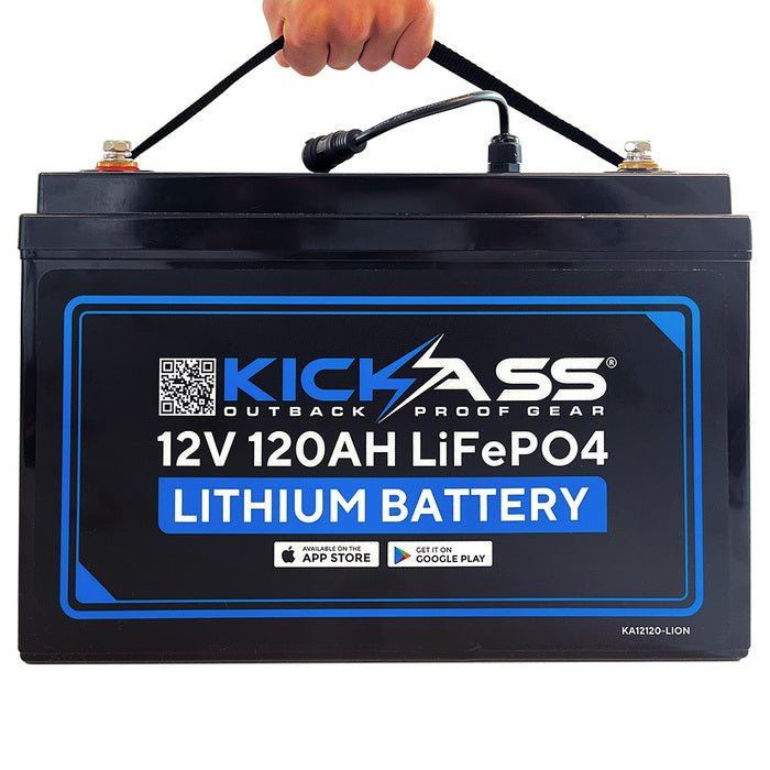 KickAss 12V 120AH LiFePO4 Lithium Battery Essentials Bundle