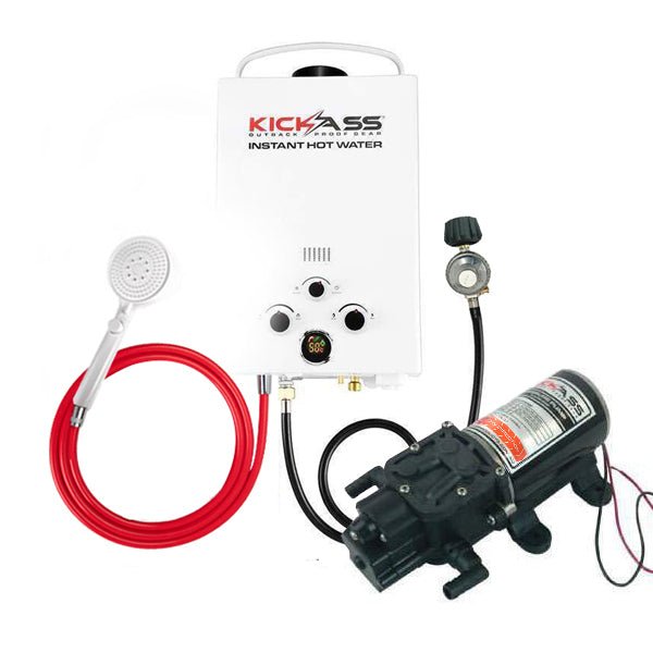 KickAss Instant Gas Hot Water System with 12V 6L/min Water Pump