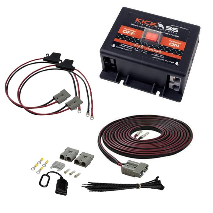 KickAss Plug & Play Dual Battery System Wiring Kit & Dual Sensing VSR