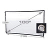KickAss Portable Outdoor Cinema Projector Screen with Eyelets - 100
