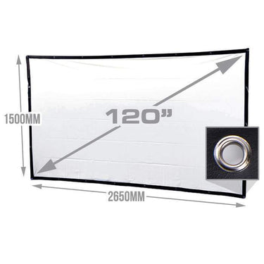 KickAss Portable Outdoor Cinema 120" Eyelet Projector Screen