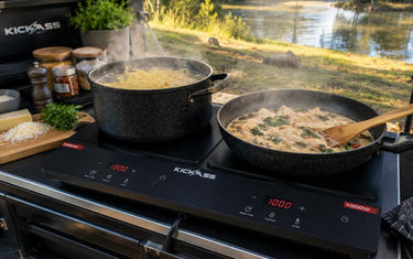 Creamy Garlic Chicken & Spinach Fettuccine Cooked on the KickAss Dual Zone Induction Cooktop - KickAss Products