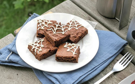 Halloween Baking on the Go: Spider Web Brownies in the KickAss Travel Oven - KickAss Products