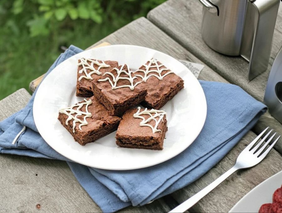 Halloween Baking on the Go: Spider Web Brownies in the KickAss Travel Oven - KickAss Products