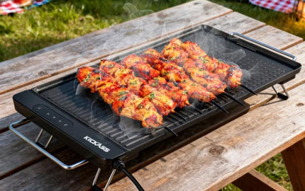 Teriyaki Chicken Skewers Cooked on the KickAss 50cm, 1400W Portable Electric BBQ - KickAss Products