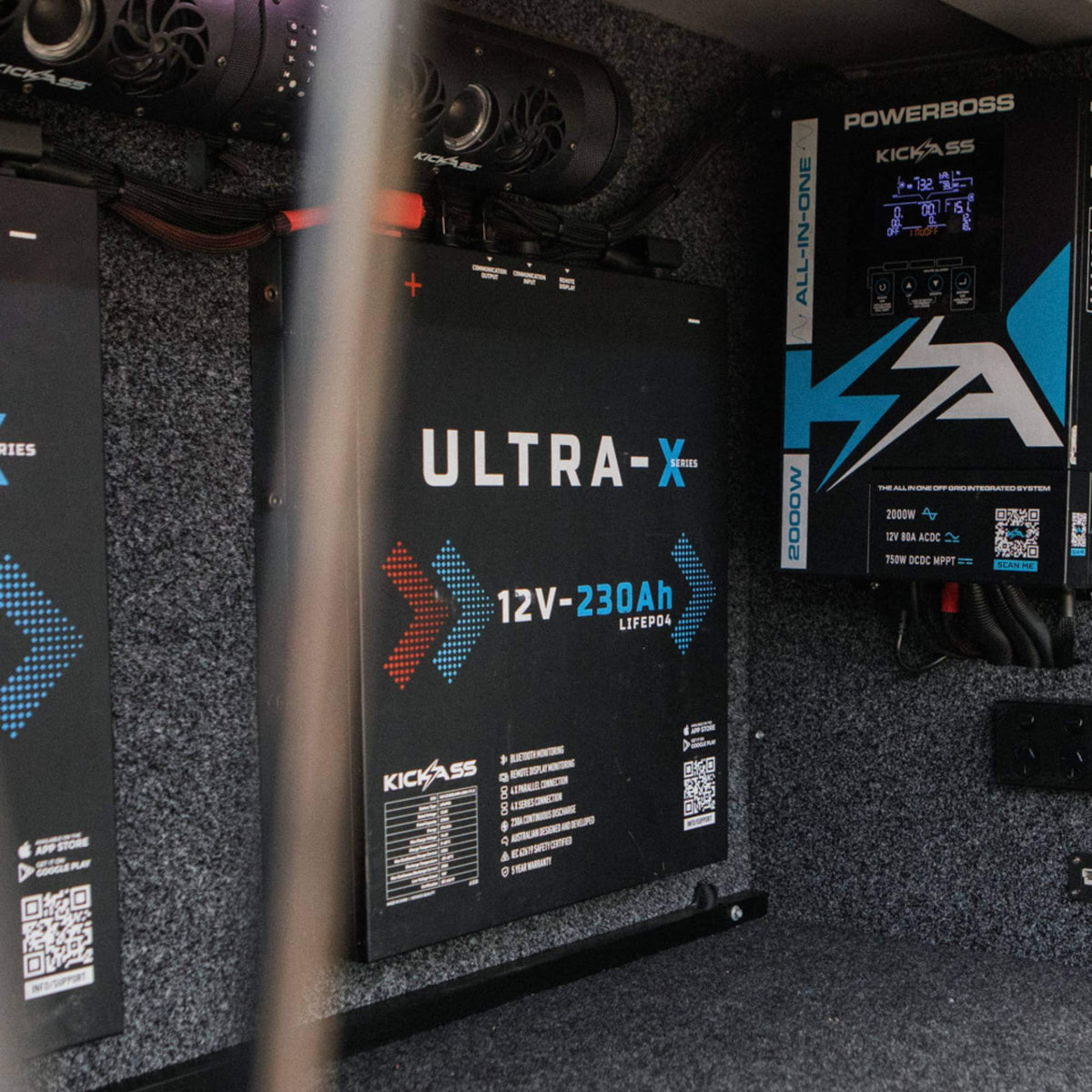 KickAss Smart 12V 230Ah Ultra-X Lithium Slimline Deep Cycle Battery LiFePO4 - 1