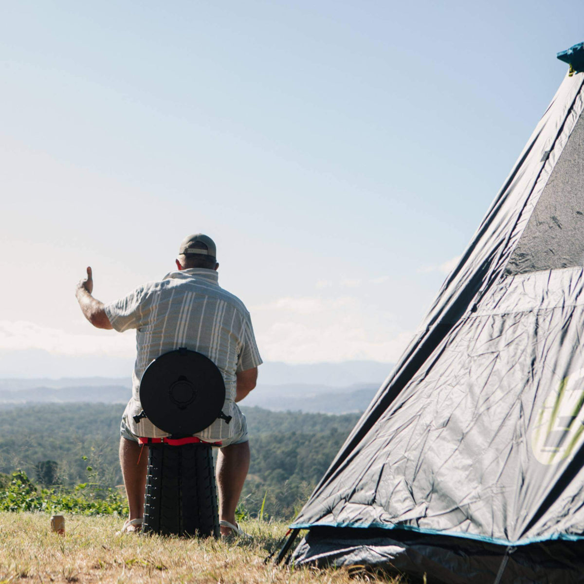 KickAss Large Portable Outdoor Pop Up Stool/Bin with Lid - 2
