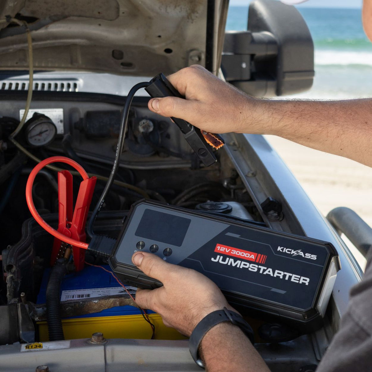 Kickass Power Boost 3000A Lithium Jump Starter with Power Bank -  5500A Peak - 2