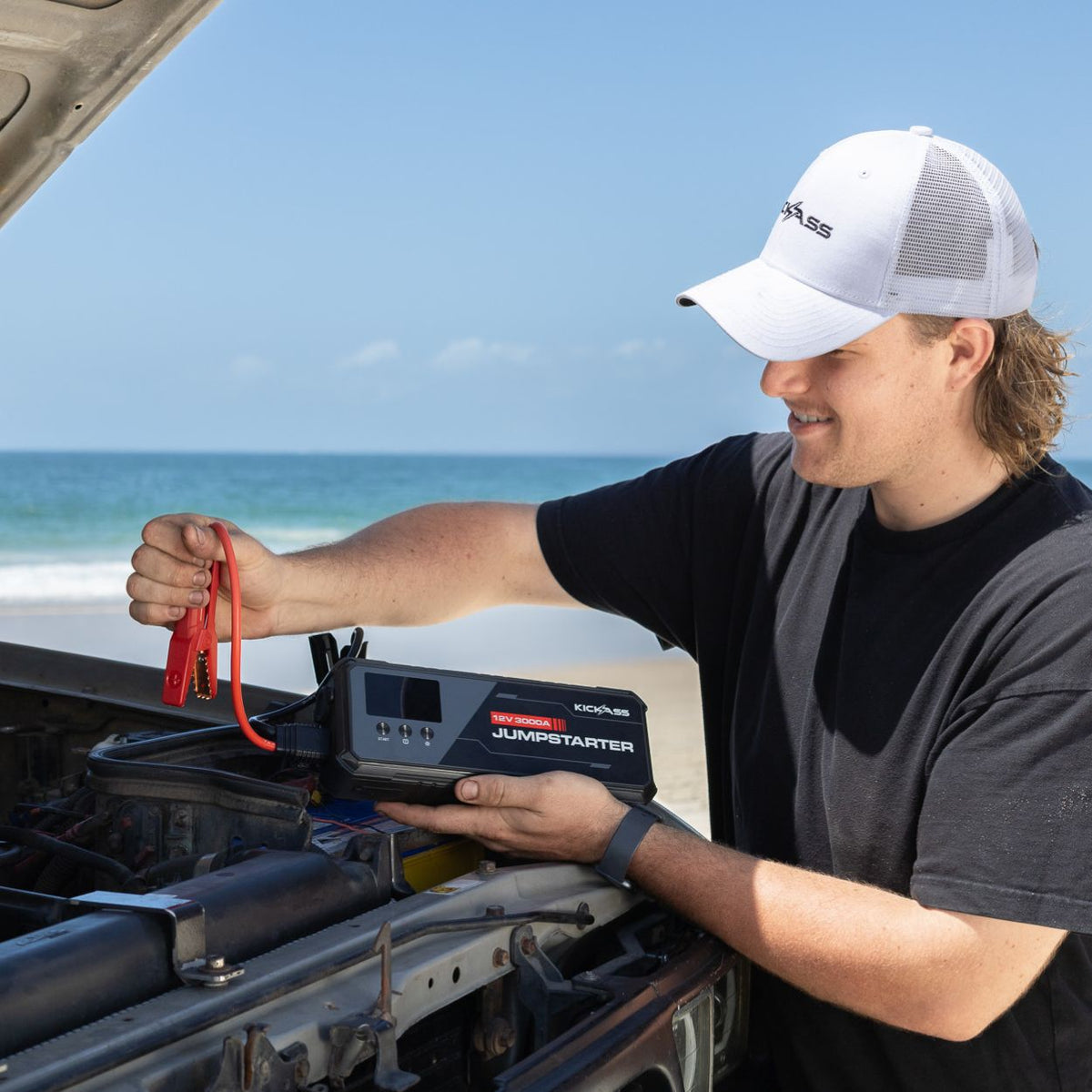 Kickass Power Boost 3000A Lithium Jump Starter with Power Bank -  5500A Peak - 3