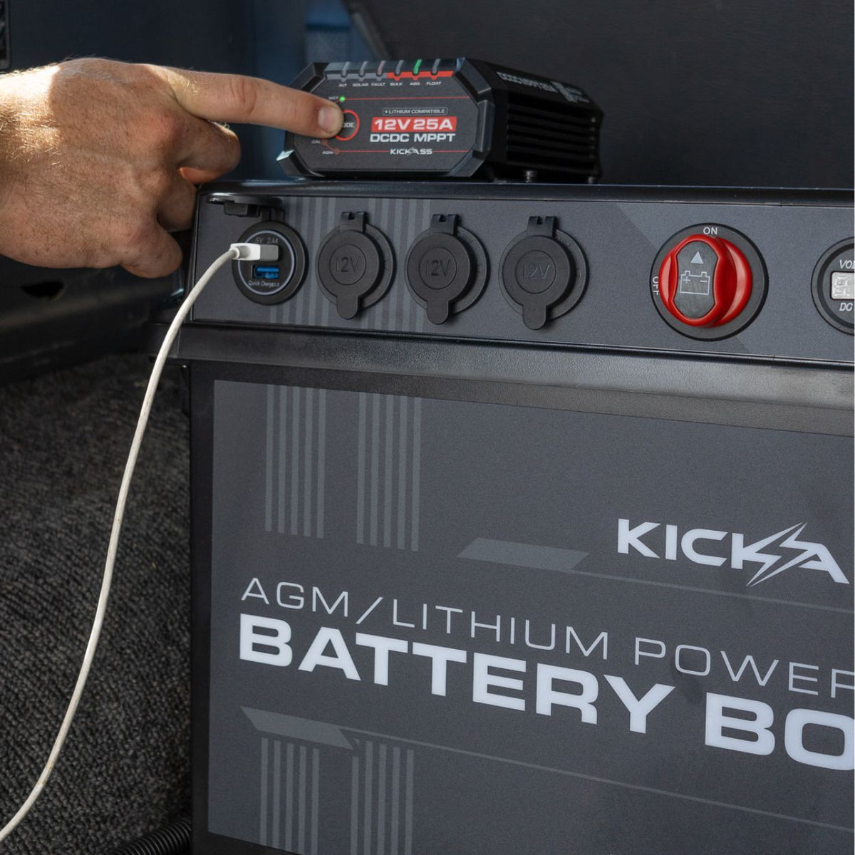 KickAss Battery Box with 25A DCDC Charger + Integrated Bluetooth - 3