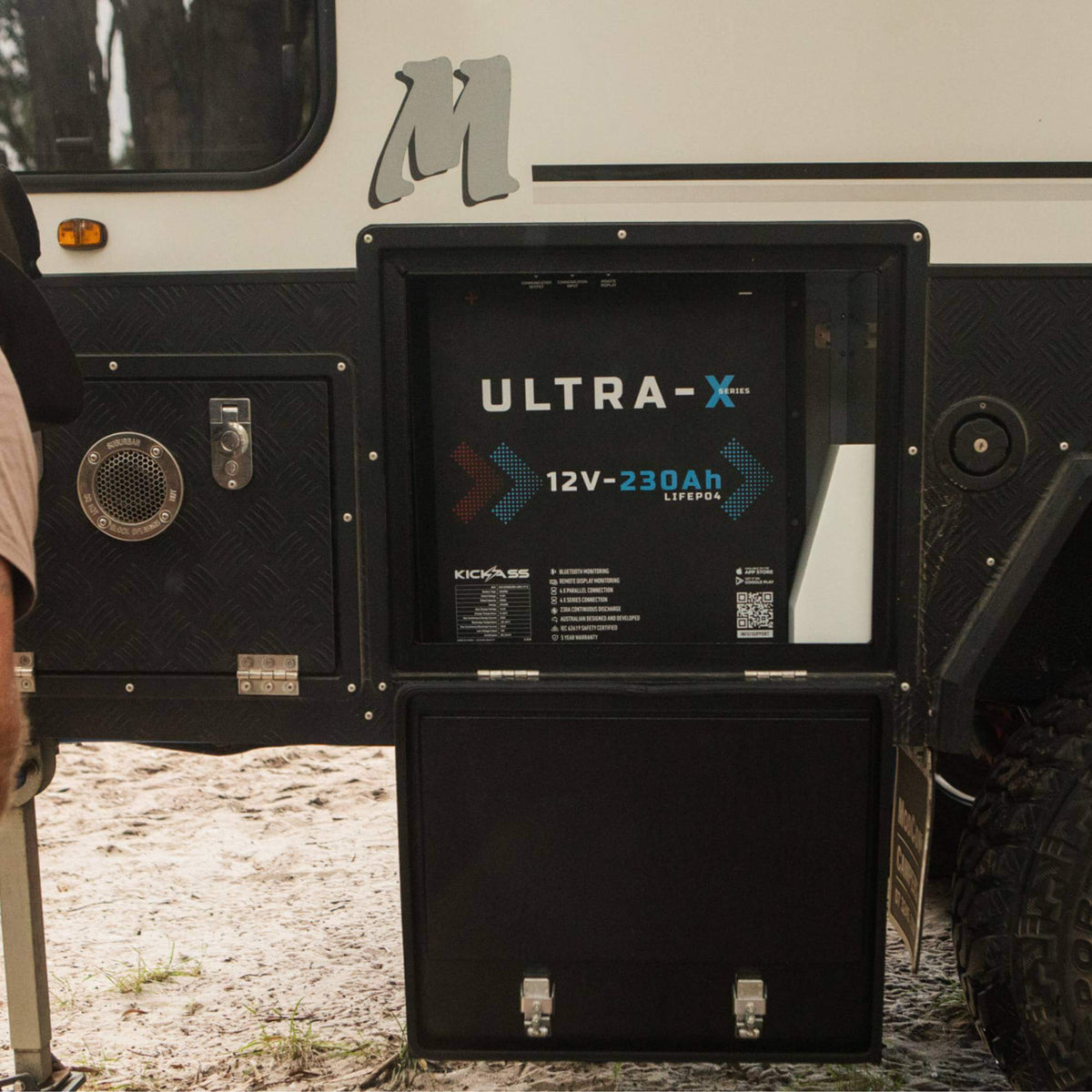 KickAss Smart 12V 230Ah Ultra-X Lithium Slimline Deep Cycle Battery LiFePO4 - 4