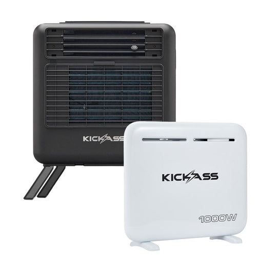 KickAss 240V Portable Air Conditioner + 1000W Electric Panel Heater Bundle