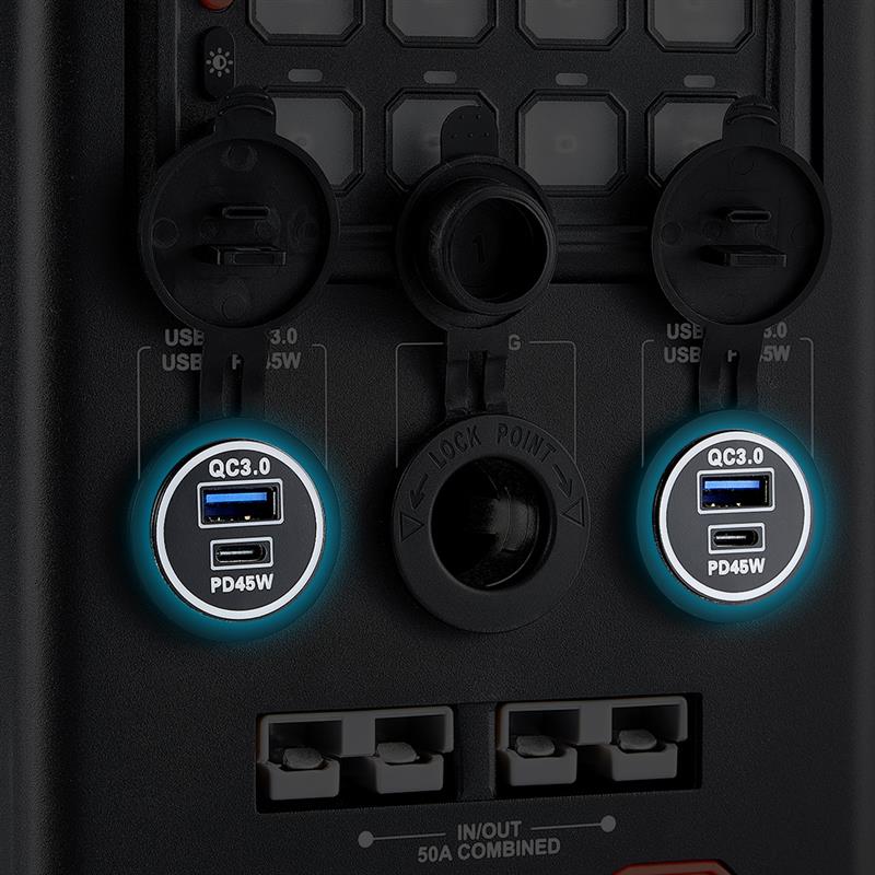 Integrated Fast Charging USB Ports