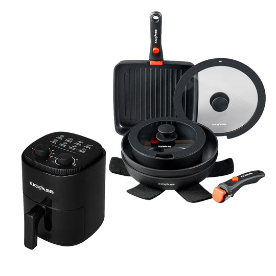 KickAss 12V 3L Portable Air Fryer + Camp Cooking Set Bundle