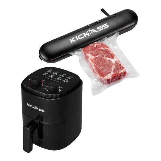 KickAss 12V 3L Portable Air Fryer + Lithium Vacuum Sealer Bundle