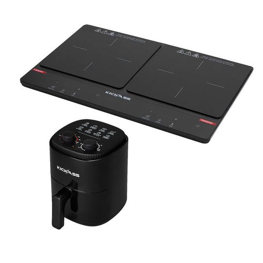 KickAss Portable 2300W Induction Cooktop + 12V 3L Air Fryer Bundle