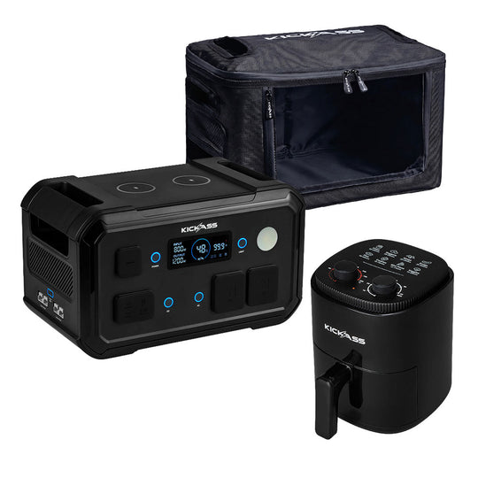 KickAss KickCharge 1200 Power Station Bundle with 12V Air Fryer & Carry Bag