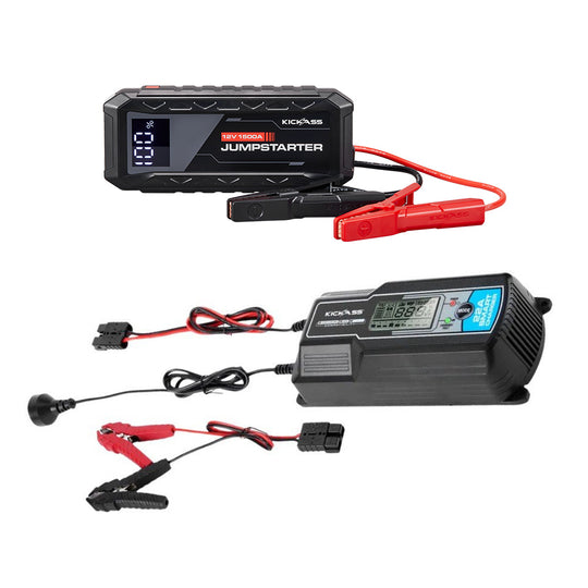 KickAss Battery Charging Bundle with Jump Starter + 22A Charger