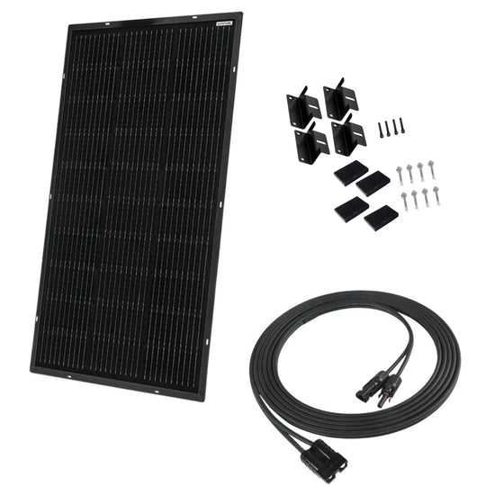 KickAss 110W Ultra Slim Solar Panel + PV to Anderson Extension Cable Bundle - 5m