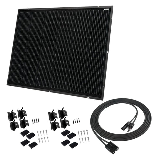 KickAss 170W Ultra Slim Solar Panel + PV to Anderson Extension Cable Bundle - 5m