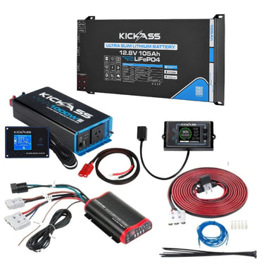 KickAss 105Ah Complete Ultra-Slim Lithium Dual Battery Kit