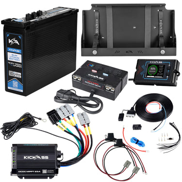KickAss 12V 120AH LiFePo4 Slimline Lithium Battery, RDU, DCDC, Tray, Accessory Panel & Wiring Kit!