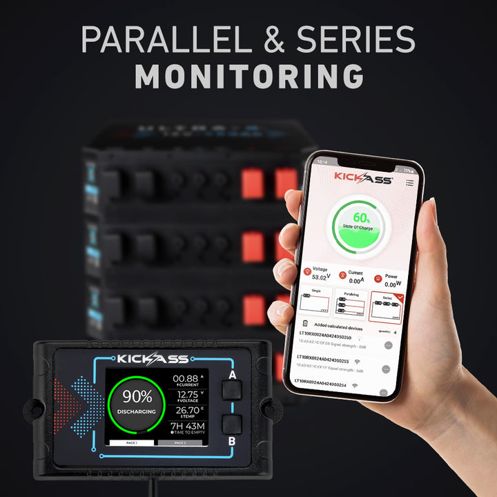 Parallel & Series Monitoring from BlueTooth App & Remote Display 