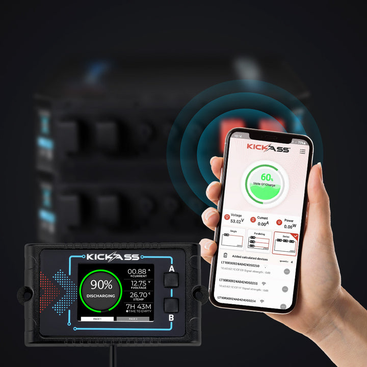 Parallel & Series Monitoring from BlueTooth App & Remote Display 